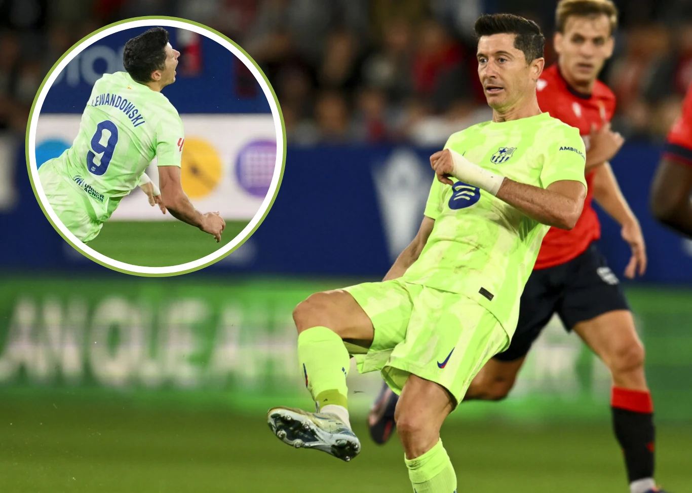 Robert Lewandowski w meczu Osasuna - FC Barcelona