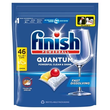 Finish Quantum Lemon Kapsułki do mycia naczyń w zmywarce 478,4 g (46 sztuk) - 1