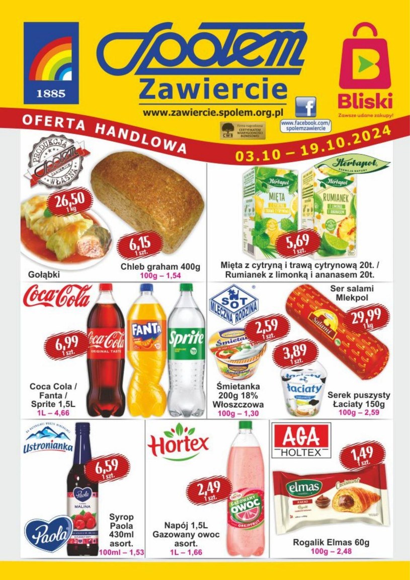 Gazetka promocyjna PSS Społem Zawiercie - ważna od 03. 10. 2024 do 19. 10. 2024