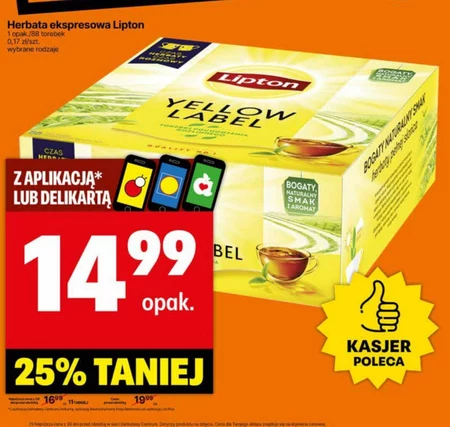 Lipton Yellow Label Herbata czarna 176 g (88 torebek)