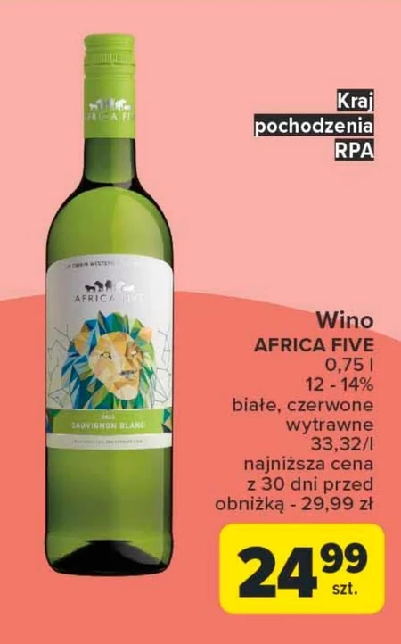 Wino wytrawne Africa five