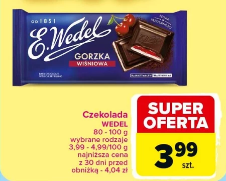 E. Wedel Czekolada gorzka truskawkowa 100 g