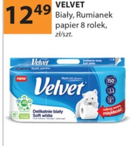 Velvet Papier toaletowy delikatnie biały 8 rolek