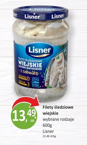 Lisner Śledź atlantycki Wiejskie filety z cebulką 600 g niska cena