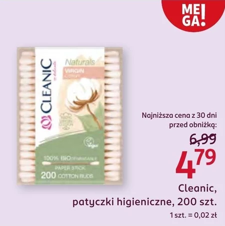 Cleanic Naturals Organic Cotton Patyczki higieniczne 200 sztuk