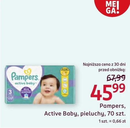 Pampers Active Baby, rozmiar 3, 70 pieluszek, 6kg-10kg