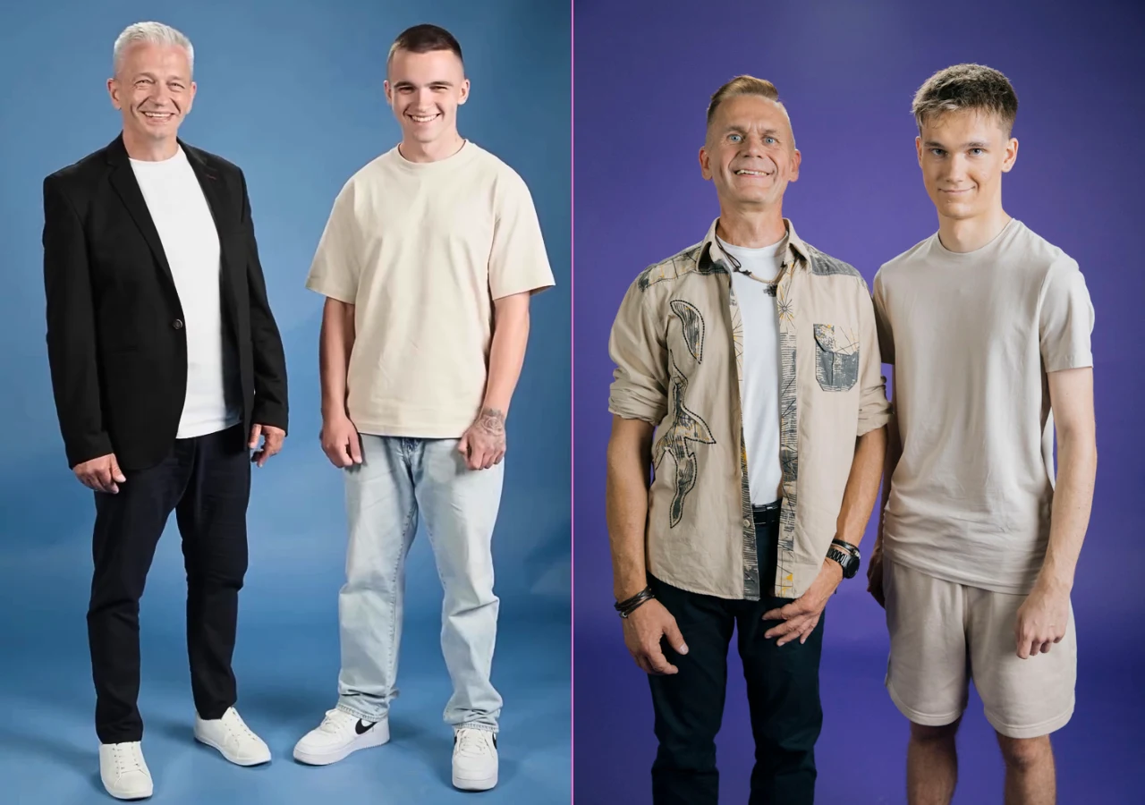 Sławek z synem, Krzysztof z synem z programu "Moja mama i twój tata" Sławek z synem, Krzysztof z synem z programu "Moja mama i twój tata"