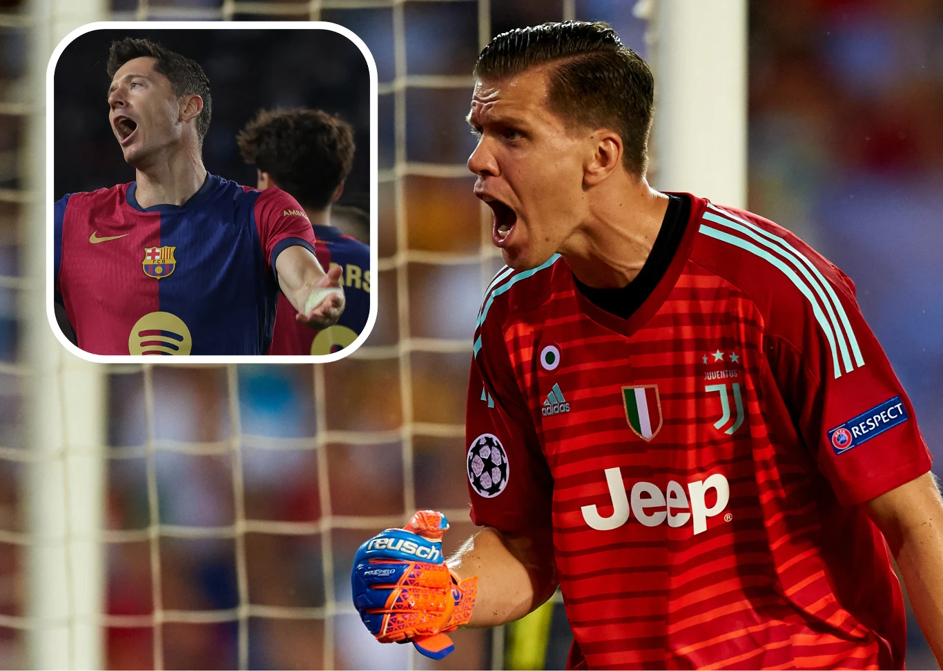 FC Barcelona. Robert Lewandowski i Wojciech Szczęsny