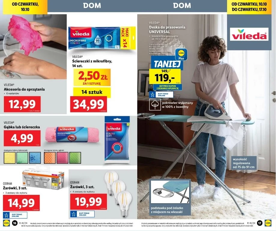 Lidl oferuje promocję na deskę do prasowania Vileda! Lidl oferuje promocję na deskę do prasowania Vileda!