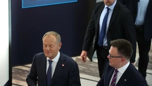 Premier Donald Tusk i marszałek Sejmu Szymon Hołownia