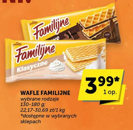 Familijne Klasyczne wafle o smaku śmietankowym 180 g