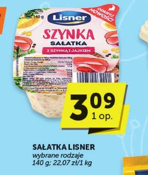 Lisner Sałatka z szynką i jajkiem 140 g niska cena