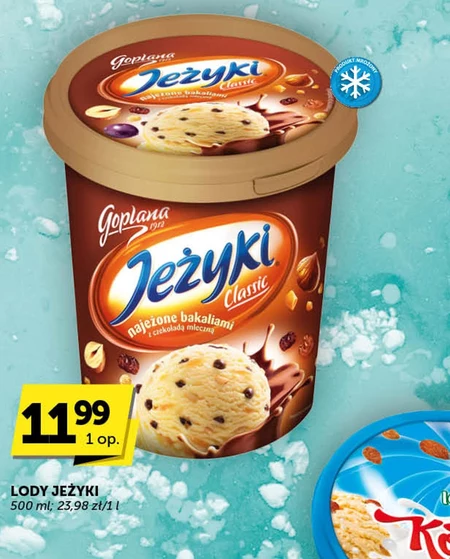 Jeżyki Classic Lody o smaku ciasteczkowym z bakaliami 500 ml