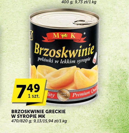 MK Brzoskwinie połówki w lekkim syropie 820 g
