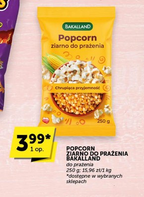 Bakalland Popcorn ziarno do prażenia 250 g niska cena