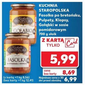 Kuchnia Staropolska Fasolka po bretońsku z kiełbasą 700 g niska cena