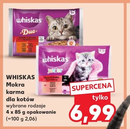 Whiskas Junior Mokra karma dla kociąt klasyczne posiłki sos 340 g (4 x 85 g)