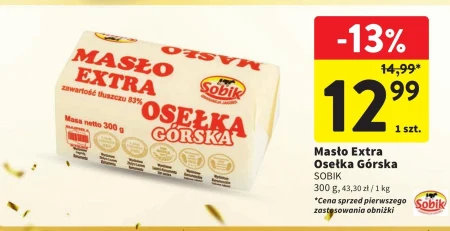 Sobik Masło ekstra osełka górska 300 g