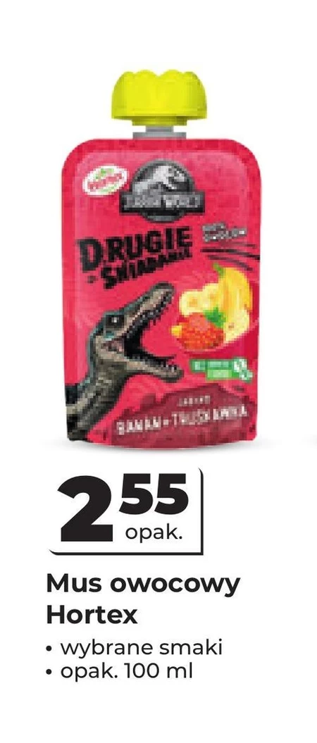 Hortex Drugie śniadanie Mus owocowy jabłko banan + truskawka 100 g