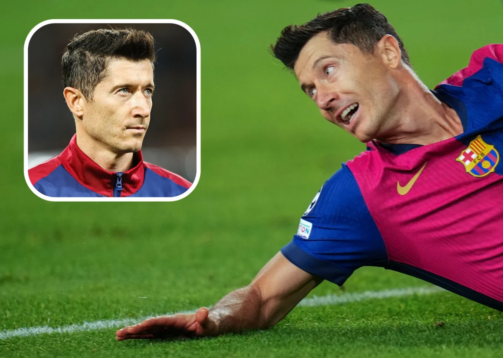 Robert Lewandowski podczas meczu FC Barcelona Robert Lewandowski podczas meczu FC Barcelona