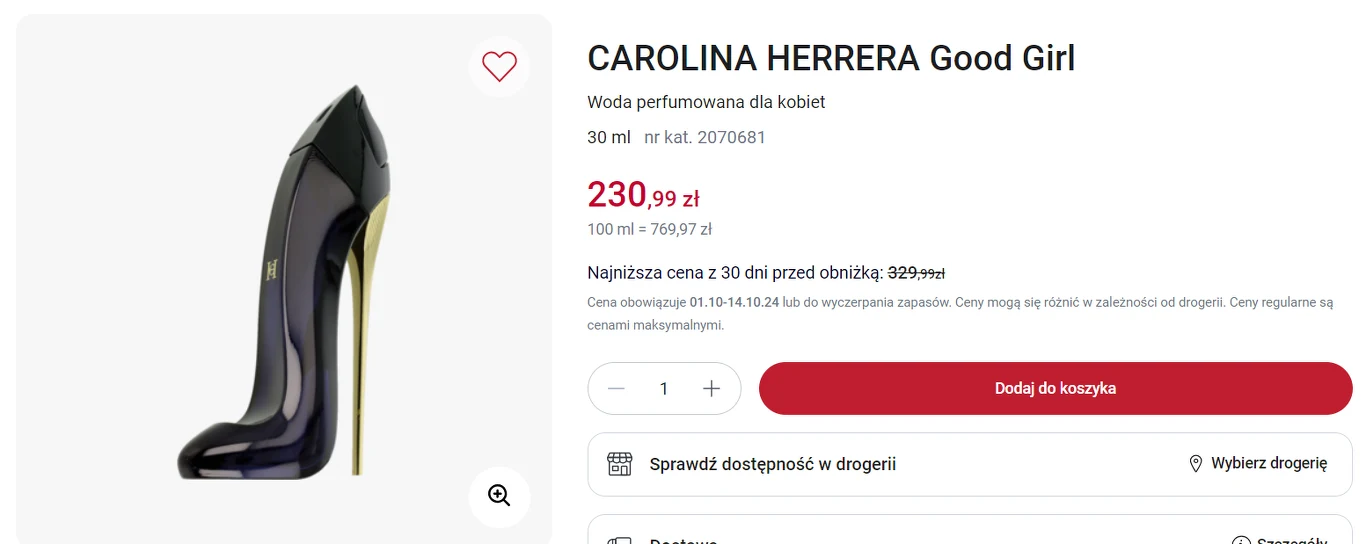 Perfumy Carolina Herra Good Girl na promocji w Rossmannie! 