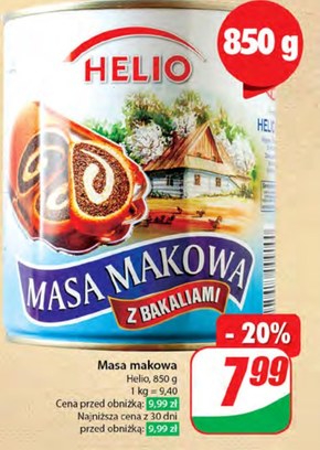 Masa makowa Helio niska cena