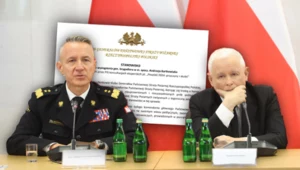 Gen. brygadier Andrzej Bartkowiak i Jarosław Kaczyński podczas konsultacji eksperckich zorganizowanych przez PiS