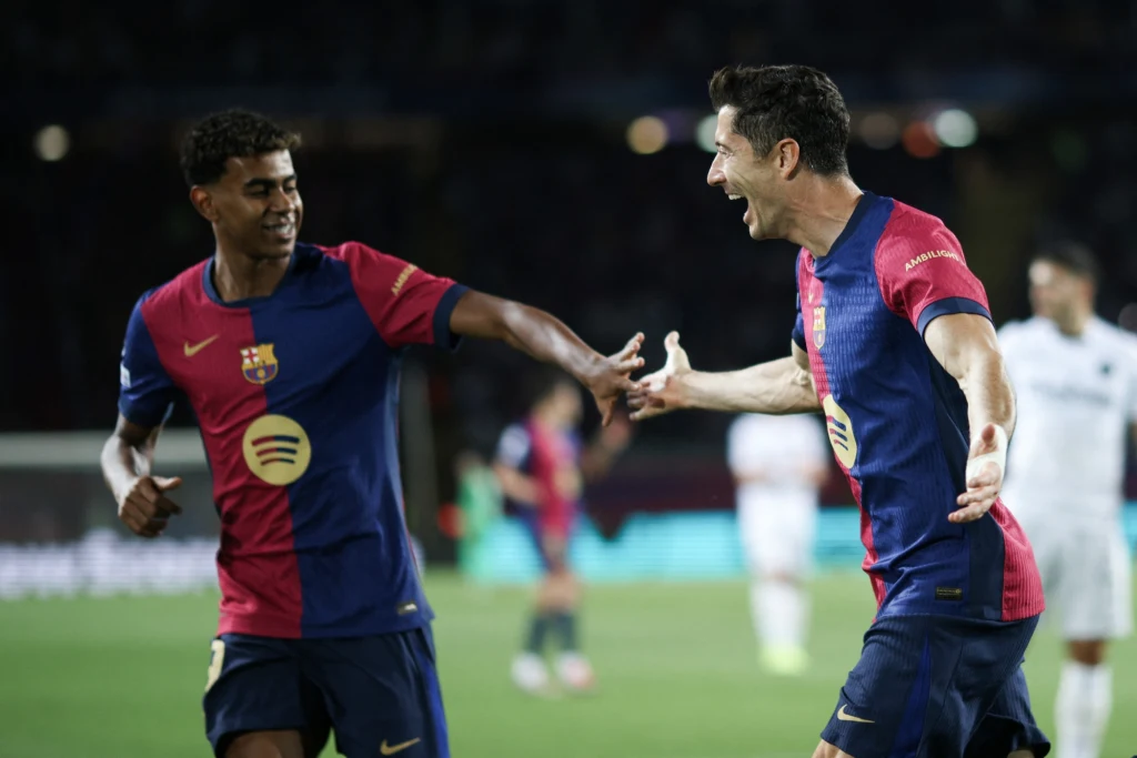 Lamine Yamal i Robert Lewandowski Lamine Yamal i Robert Lewandowski