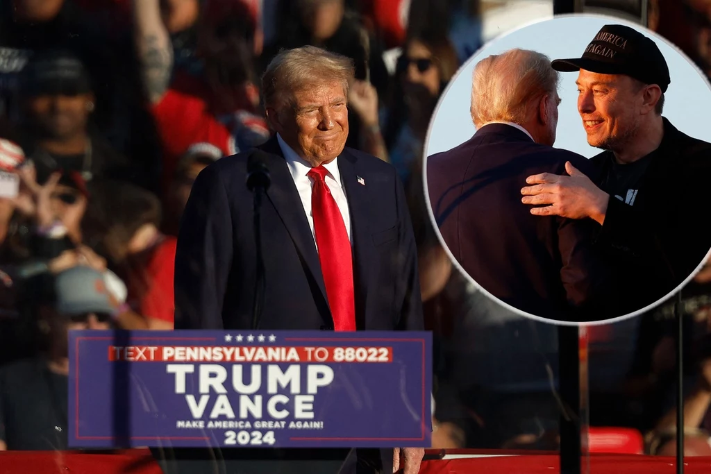 Elon Musk dołączył do Donalda Trumpa na scenie w Butler w Pensylwanii Elon Musk dołączył do Donalda Trumpa na scenie w Butler w Pensylwanii