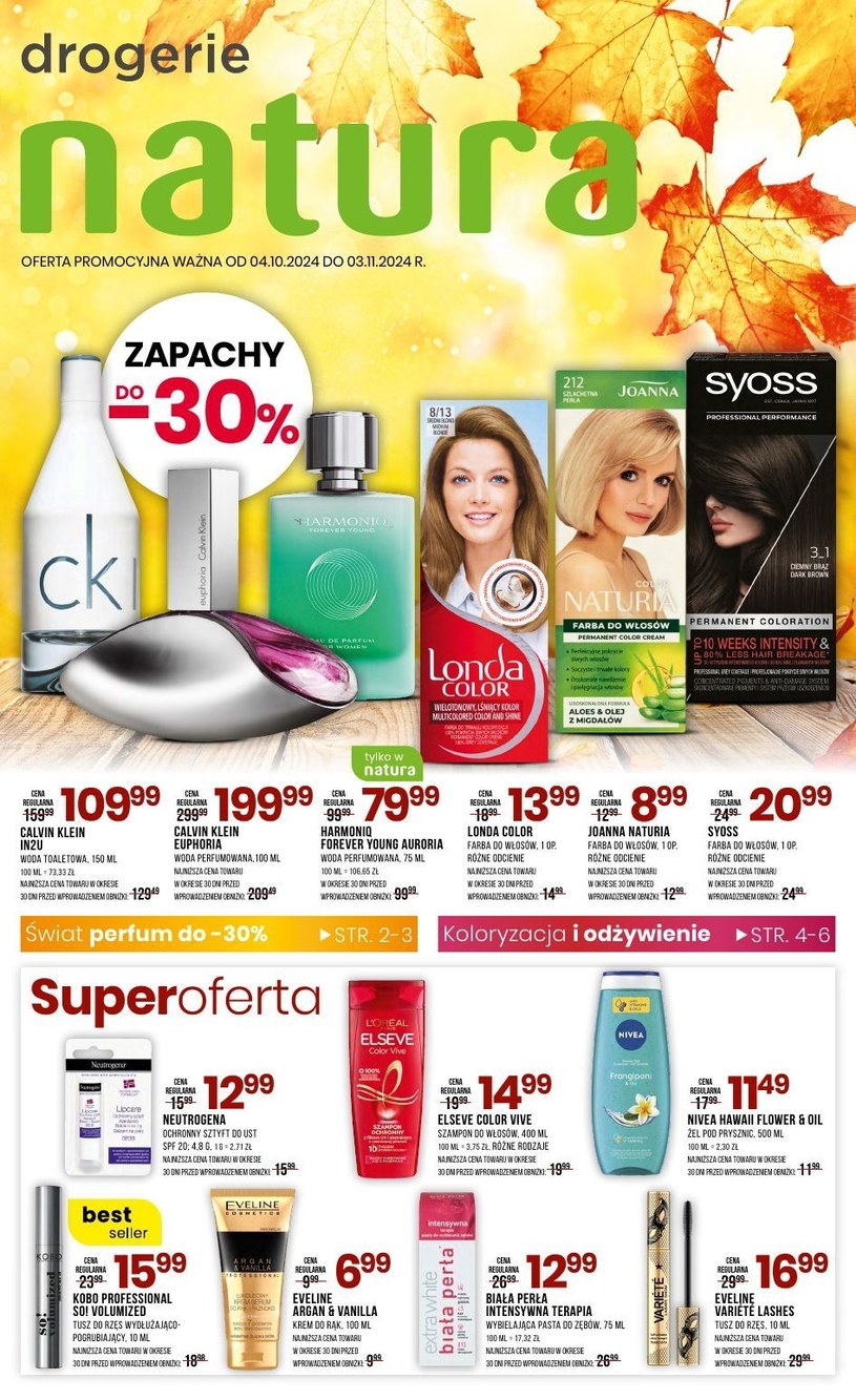 Gazetka: Promocje na perfumy i pielęgnację! - Drogerie Natura - strona 1