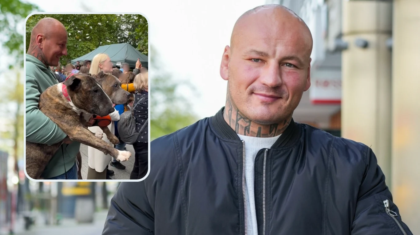 Artur Szpilka zabrał swoje psy na mszę Artur Szpilka zabrał swoje psy na mszę