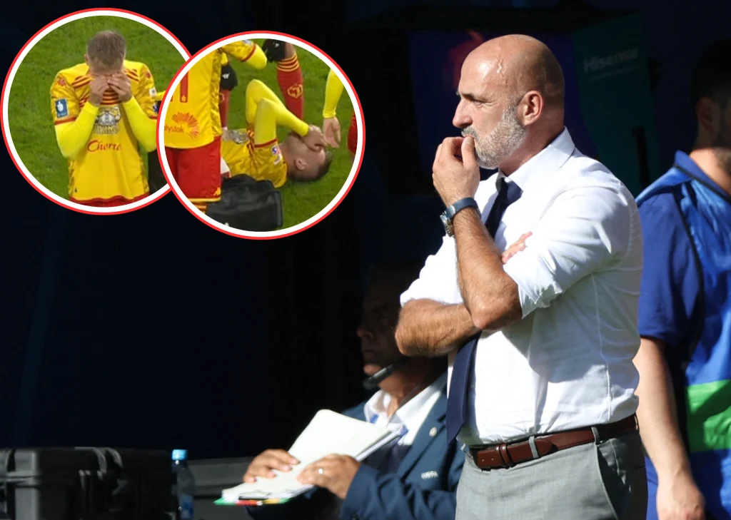 Reprezentacja Polski. Na zdjęciu Mateusz Skrzypczak oraz selekcjoner Michał Probierz Reprezentacja Polski. Na zdjęciu Mateusz Skrzypczak oraz selekcjoner Michał Probierz