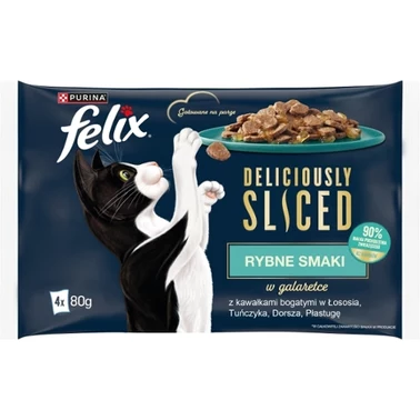 FELIX Deliciously Sliced Rybne Smaki Mokra karma dla kota 4x80 g - 0