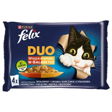 Felix Duo Karma dla kotów wiejskie smaki w galaretce 340 g (4 x 85 g) - 0