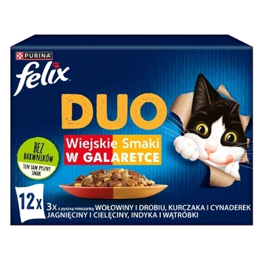 Felix Duo Karma dla kotów wiejskie smaki w galaretce 1,02 kg (12 x 85 g) - 0