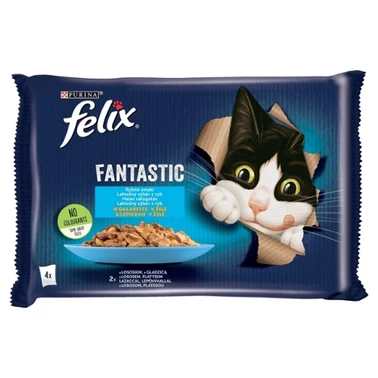 Felix Fantastic Karma dla kotów rybne smaki w galaretce 340 g (4 x 85 g) - 1