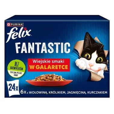 Felix Fantastic Karma dla kotów wiejskie smaki w galaretce 2,04 kg (24 x 85 g) - 0