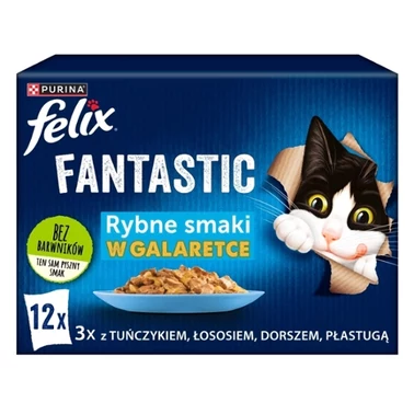 Felix Fantastic Karma dla kotów rybne smaki w galaretce 1,02 kg (12 x 85 g) - 0