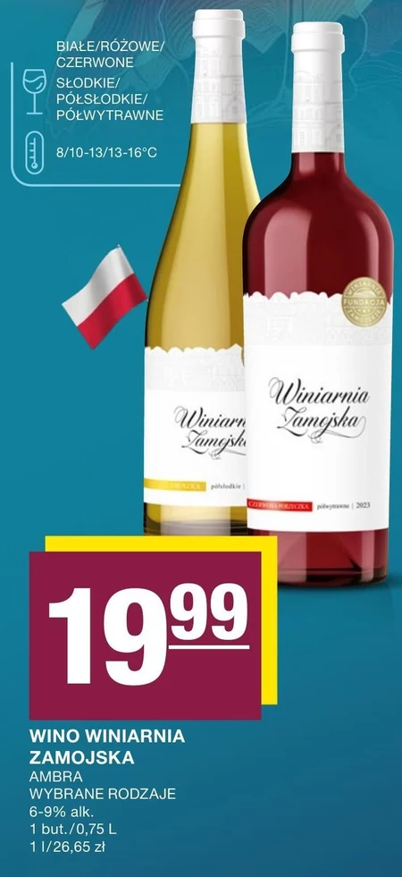 Wino półwytrawne Winiarnia Zamojska