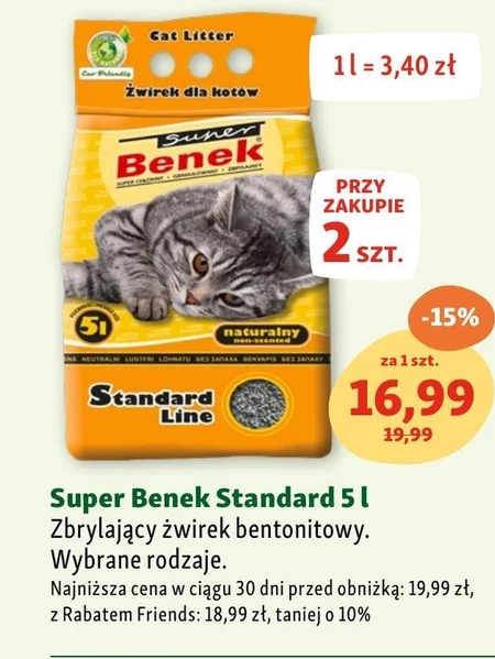 Żwirek bentonitowy Super Benek