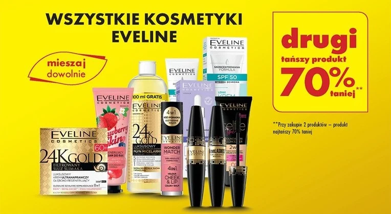 Wszystkie kosmetyki Eveline 70% taniej 