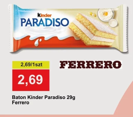Kinder Paradiso Biszkopt z mlecznym nadzieniem o smaku cytrynowym 29 g