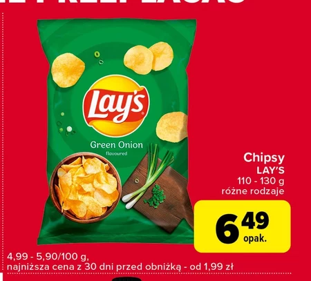 Lay's Chipsy ziemniaczane o smaku zielonej cebulki 130 g