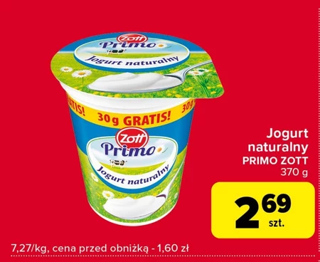 Zott Primo Jogurt naturalny 370 g
