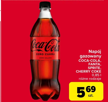 Coca-Cola zero Napój gazowany 850 ml