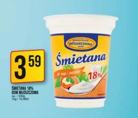 Włoszczowa Śmietana do zup i sosów 18% 330 g