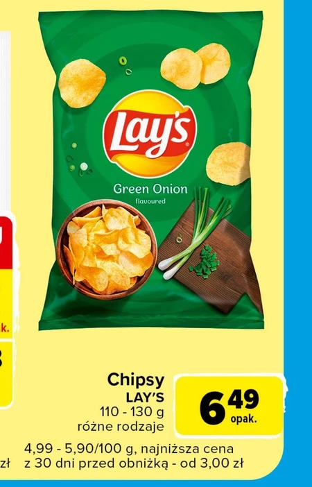 Lay's Chipsy ziemniaczane o smaku zielonej cebulki 130 g