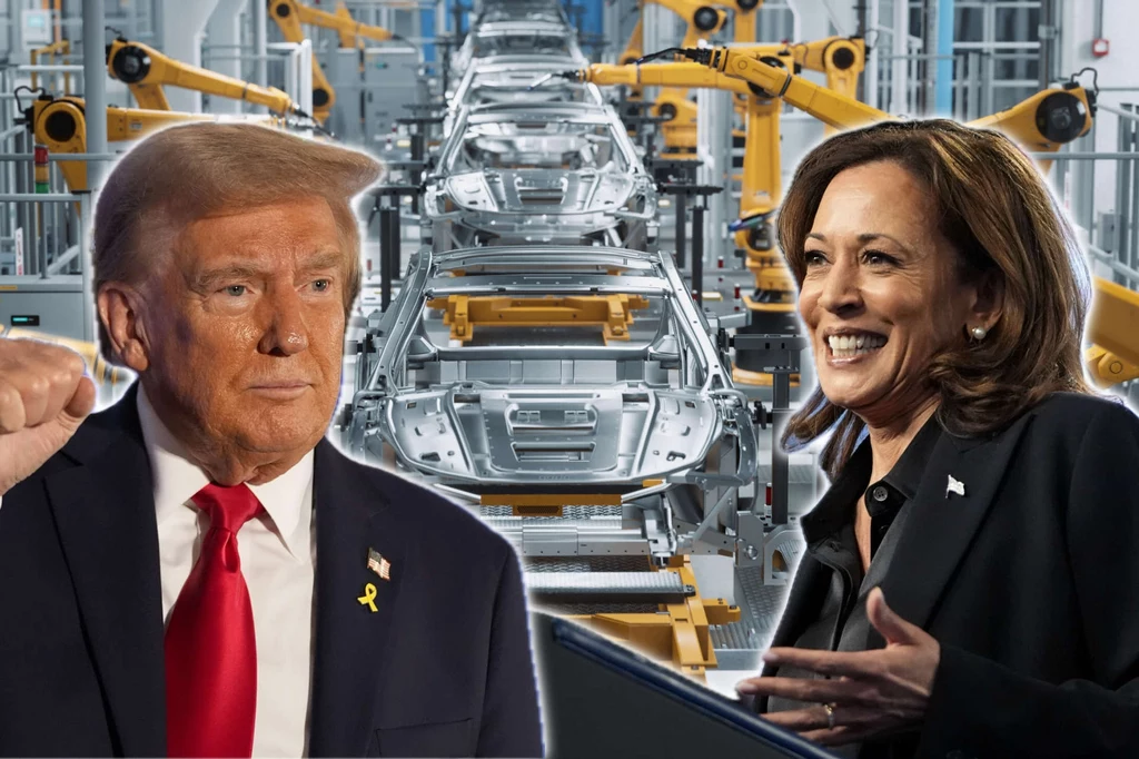 Trump i Harris prezentują odmienne stanowiska w temacie rozwoju przemysłu motoryzacyjnego w USA /fot. Mark Schiefelbein/Associated Press / Alex Brandon/Associated Press