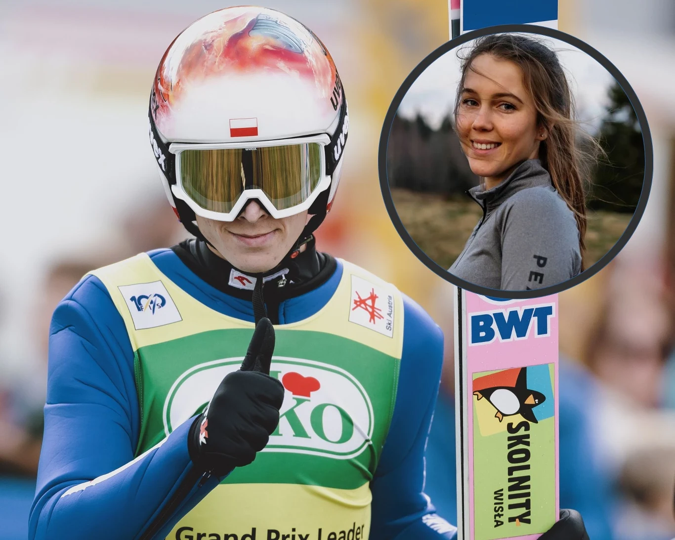 Paweł Wąsek z siostrą Katarzyną Wąsek (w ramce)