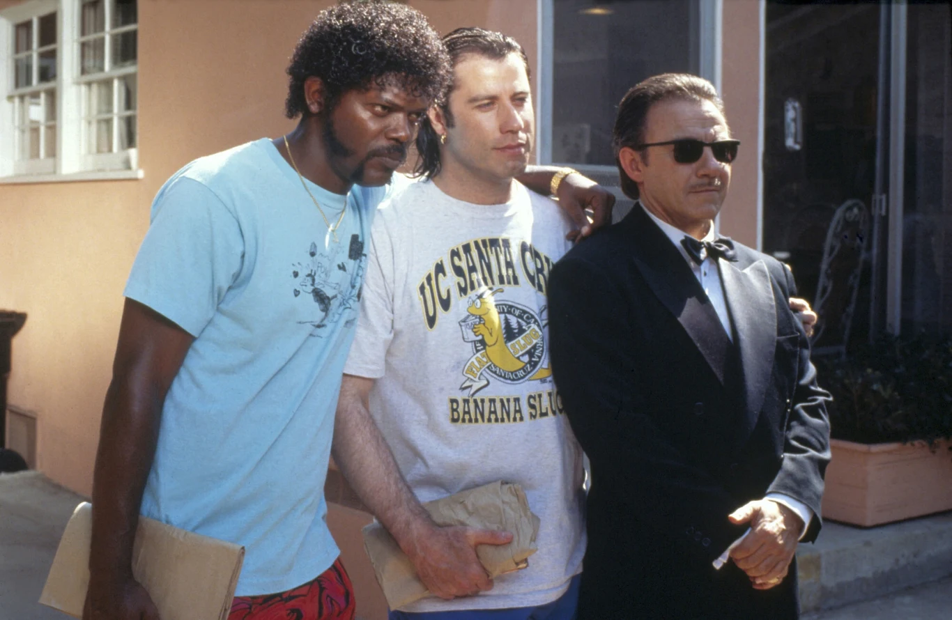 Samuel L. Jackson, John Travolta i Harvey Keitel w filmie "Pulp Fiction" Samuel L. Jackson, John Travolta i Harvey Keitel w filmie "Pulp Fiction"